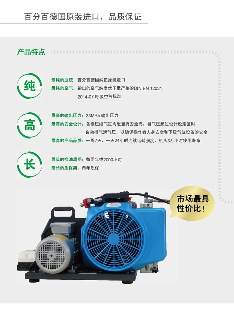 梅思安（MSA） 100TE 高压空气压缩机 （三相电源） （代替: 爱安达（L&W） LW100 E ECO）